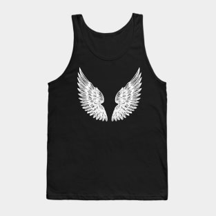 Angel Angel Wings Jesus Faith Hope Biker Tattoo Style Dove Eagle Symbolic Graphic Vector Cool Retro Tank Top